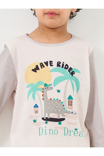 Styli Dinosaur Print T-Shirt and Pyjama Set