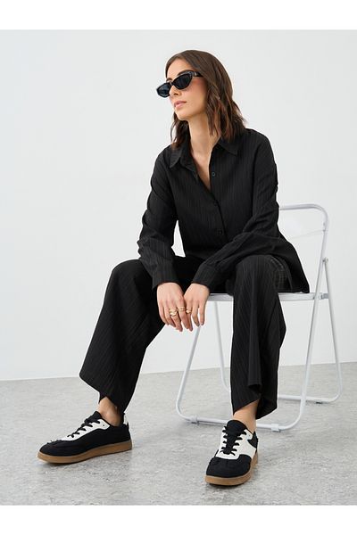 Styli Textured Button Up Shirt and Pants Co-Ords