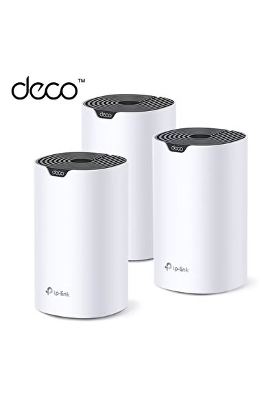TP-LINK نظام واي فاي Deco S7 Mesh (عبوة من 3 قطع) - نطاق مزدوج، تغطية 5600 قدم مربع، منافذ جيجابت - أبيض