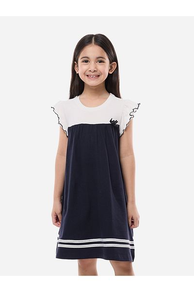 Victor and Jane By Styli Bow Detail Ruffled Sleeves A-Line Dress