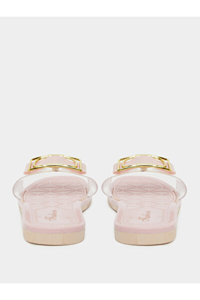 Take Two By Styli Buckle Decoration Transparent Vamp Flat Sandals