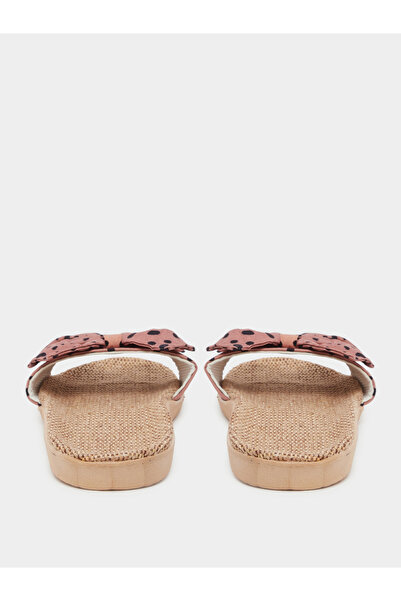 Take Two By Styli Polka Dot Print Bow Detail Flat Sandals