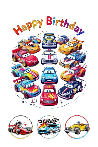 telaşe memuru سيارات سباق شيمس Mcqueen لتزيين الكيك وطباعة الكيك، نموذج ورقي ...