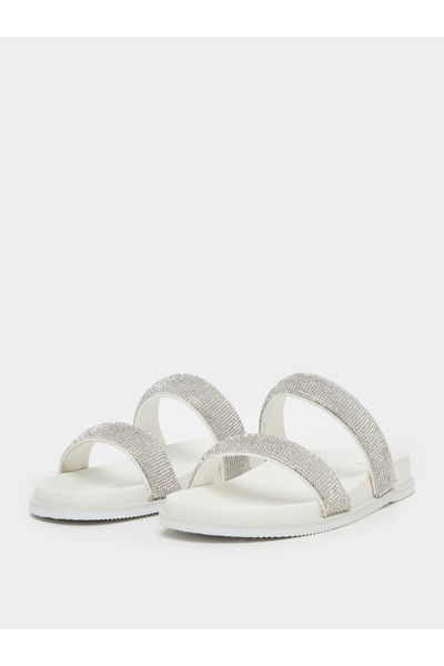 Styli Embellished Glitter Slip on Sandals