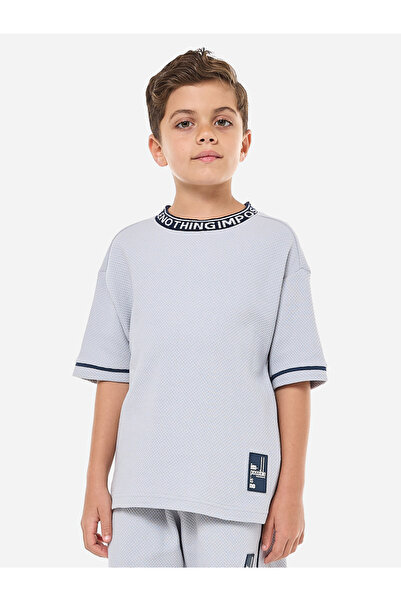 Victor and Jane By Styli Blue Cotton Short Sleeve T-Shirt and Shorts Set