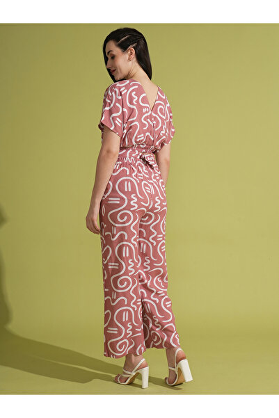 Globus By Styli Abstract Print Wrap Crop Top and Trouser Co-Ords