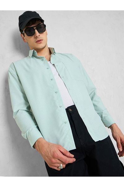 Mascln Sassafras By Styli Men Striped Long Sleeve Relaxed Fit Shirt