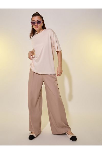 Styli Back Slogan Print Dropped Shoulder Oversized T-Shirt