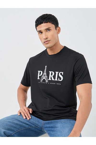 Styli Graphic Print Round Neck Regular Fit T-Shirt