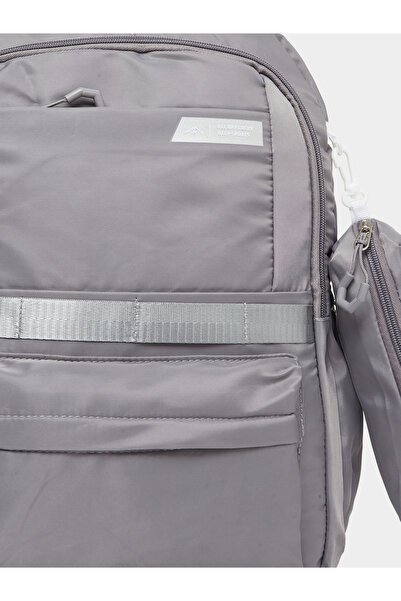 Styli Women Grey Zip Pocket Backpack with Pouch