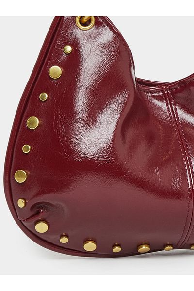 Styli Studded Shoulder Bag with Chain Detail