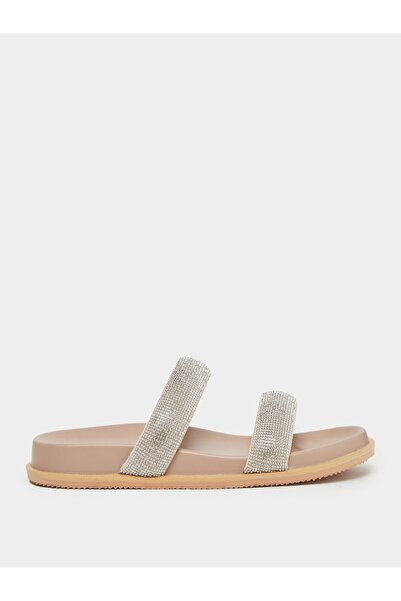 Styli Embellished Glitter Slip on Sandals