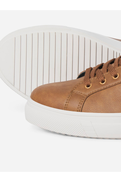 Jack & Jones Leather Logo Detail Lace Up Sneakers