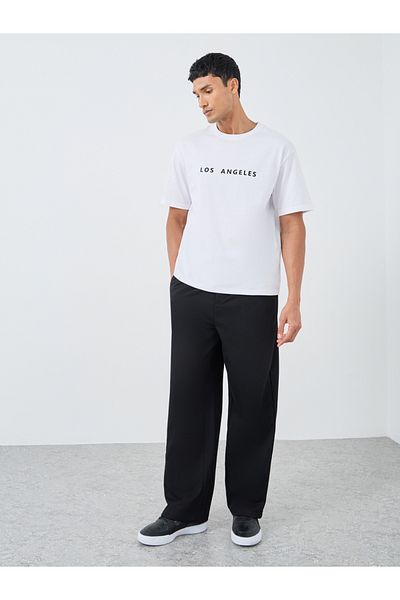 Styli Slogan Print Crew Neck Oversized T-Shirt