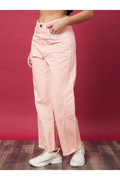 Globus By Styli Wide Leg Mid-Rise Pure Cotton Jeans