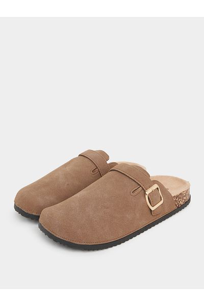 Styli Suede Look Buckle Detail Mules