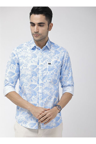 The Indian Garage Co By Styli قميص رجالي كاجوال بقصّة سليم بطبعة استوائية بال...