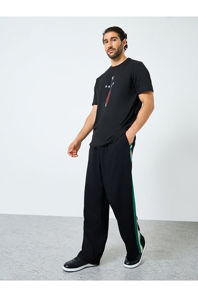 Styli Relaxed Fit Open Hem Joggers with Side Tape and Badge Detail