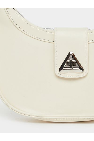 Styli Triangle Metal Shoulder Bag with Zip Closure