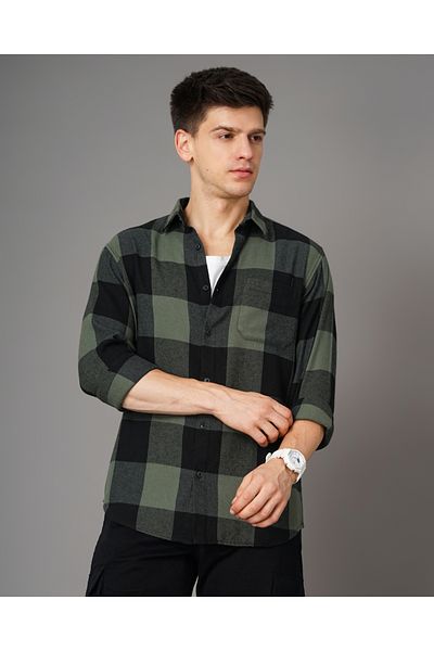 British Club By Styli Checked Print Slim Fit Long Sleeve Shirt