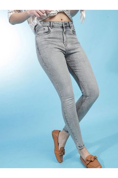 Freehand By Styli Women Grey High Rise Skinny Jeans