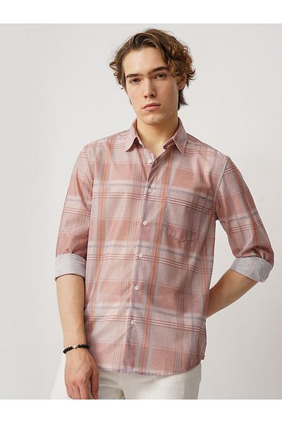 British Club By Styli Checked Regular Fit Shirt with Chest Pocket