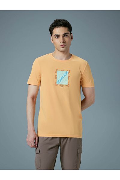 Technosport By Styli Printed 4-Way Stretch Crew Neck T-Shirt