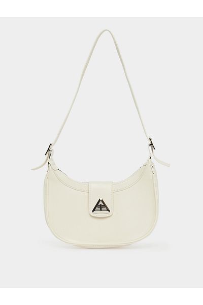 Styli Triangle Metal Shoulder Bag with Zip Closure