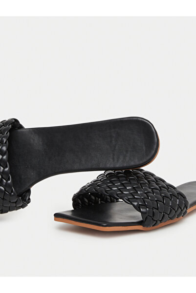 Take Two By Styli Solid Textured Weaving Flat Sandals