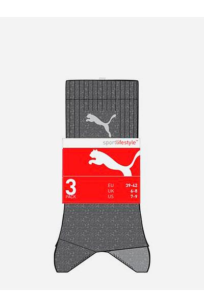 Puma Set of 3 - Logo Print Crew Sock
