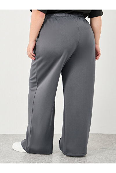 Styli Plus Wide Leg Joggers with Pintuck Detail