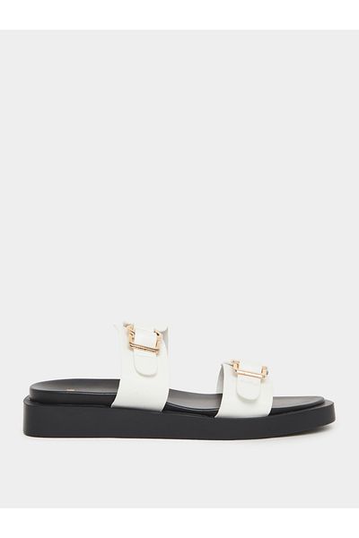 Styli Buckle Accent Open Toe Sandals