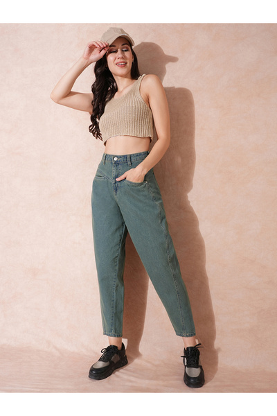 Globus By Styli High-Rise Barrel Fit Ankle Length Jeans