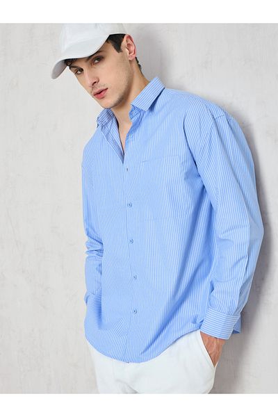 Mascln Sassafras By Styli Men Striped Long Sleeve Relaxed Fit Shirt