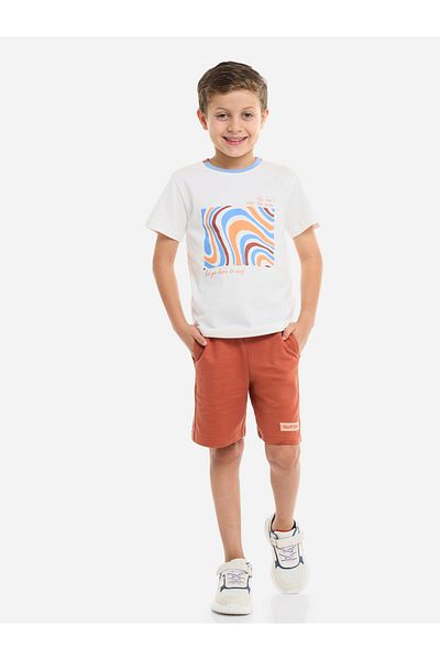 Victor and Jane By Styli Boys Cotton Round Neck T-Shirt and Shorts Set