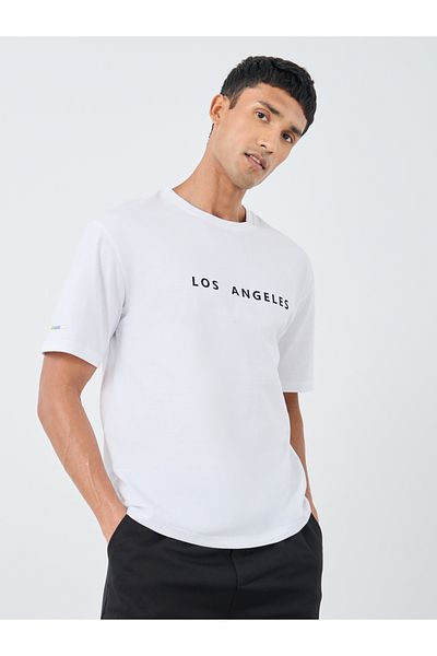 Styli Slogan Print Crew Neck Oversized T-Shirt