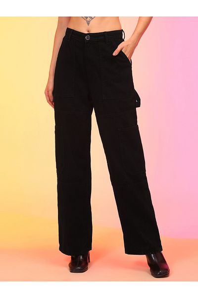 Globus By Styli Straight Fit Mid-Rise Faded Cotton Cargo Pockets Jeans