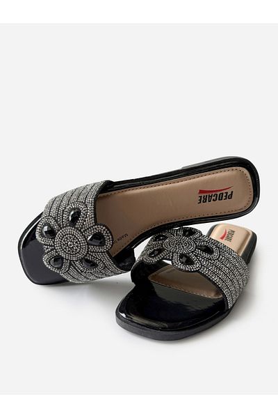 Pedcare By Styli Embellished Slip-On Flat Sandals