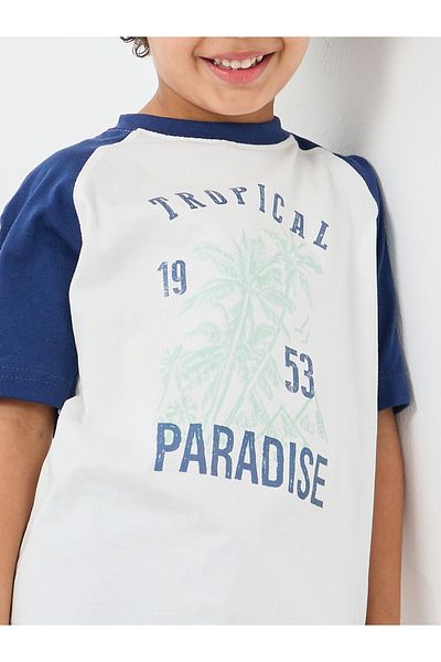 Styli Boys Slogan Print Short Sleeve T-Shirt and Shorts Set