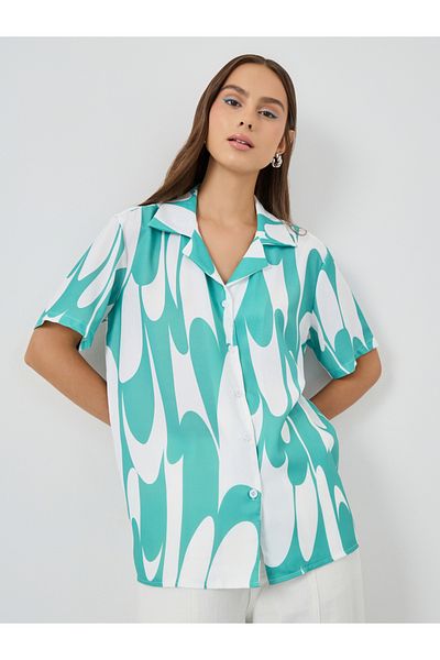 Styli Printed Short Sleeve Regular Fit Shirt