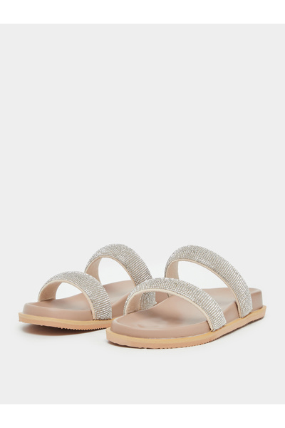 Styli Embellished Glitter Slip on Sandals