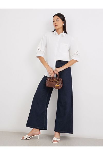 Styli Women White Cut-Out Sleeve Longline Shirt