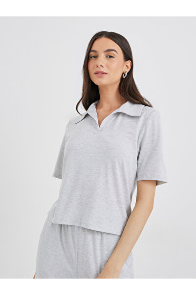 Styli Solid Polo T-Shirt and Loose Fit Pants Co-Ords