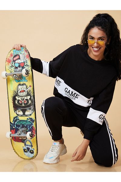 Globus By Styli Printed Boxy Fit Sweatshirt with Joggers Co-Ords
