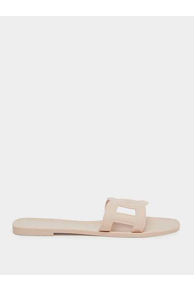 Take Two By Styli Solid Cross Circle Vamp Flat Sandals
