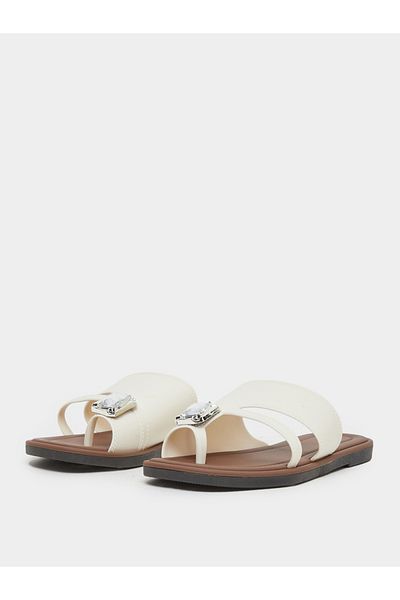 Take Two By Styli Rhinestone Embellished Flat Sandals