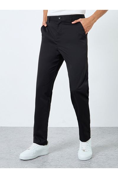 Styli Men Black Woven Slim Fit Pants
