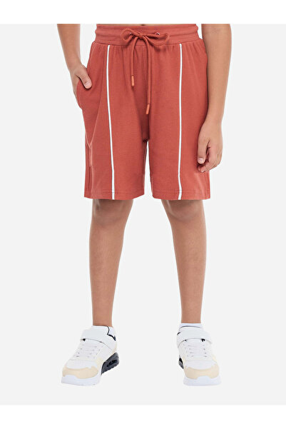 Victor and Jane By Styli Boys Rust Cotton Polo and Shorts Set