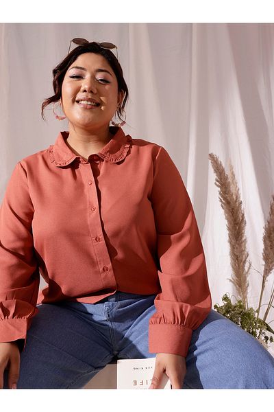 CURVY STREET By Styli Plus Size Solid Buttoned Shirt