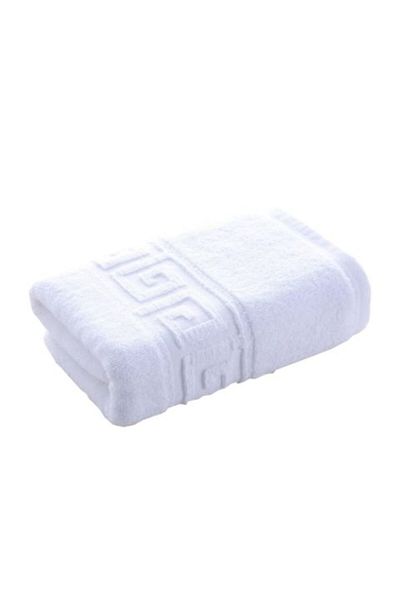 Ralex Hand Towel 30 x 50 cm, 100% Cotton Greek Border 500 gsm, White